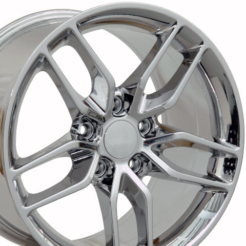 18" Replica Wheel CV27A Fits 2014-2019 C7 Corvette Rim 18x10.5 Chrome Wheel