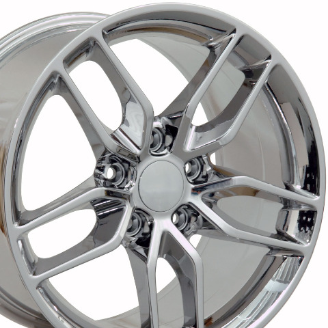 17" Replica Wheel CV27A Fits 2014-2019 C7 Corvette Rim 17x9.5 Chrome Wheel