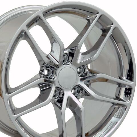 19" Replica Wheel CV27B Fits 2014-2019 C7 Corvette Rim 19x10 Chrome Wheel