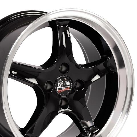 17" Replica Wheel FR04 Fits Ford Mustang Cobra Rim 17x8 DD Black Wheel