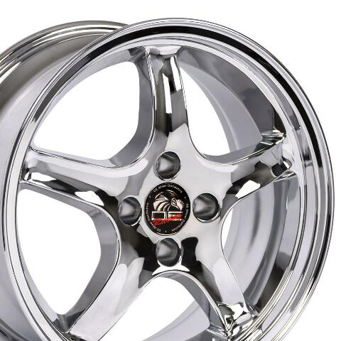 17" Replica Wheel FR04 Fits Ford Mustang Cobra Rim 17x8 DD Chrome Wheel