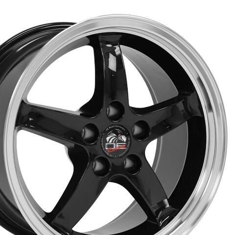 17" Replica Wheel FR04 Fits Ford Mustang Cobra Rim 17x9 Black Wheel