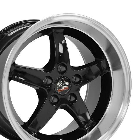 17" Replica Wheel FR04 Fits Ford Mustang Cobra Rim 17x10.5 Black Wheel