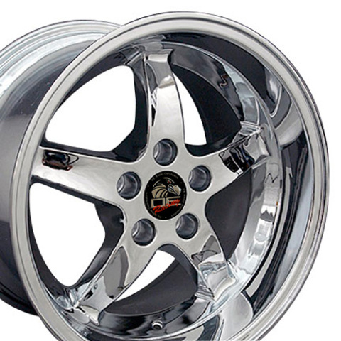 17" Replica Wheel FR04 Fits Ford Mustang Cobra Rim 17x10.5 Chrome Wheel