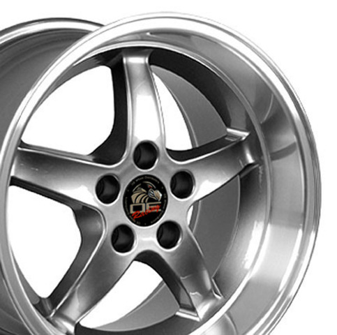 17" Replica Wheel FR04 Fits Ford Mustang Cobra Rim 17x10.5 Gunmetal Wheel