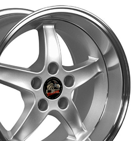 17" Replica Wheel FR04 Fits Ford Mustang Cobra Rim 17x10.5 Silver Wheel