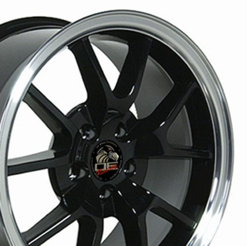 18" Replica Wheel FR05 Fits Ford Mustang FR500 Rim 18x9 Black Wheel