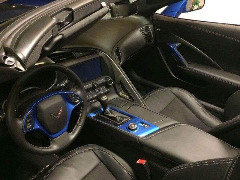 C7 interior door bezel painted laguna blue 