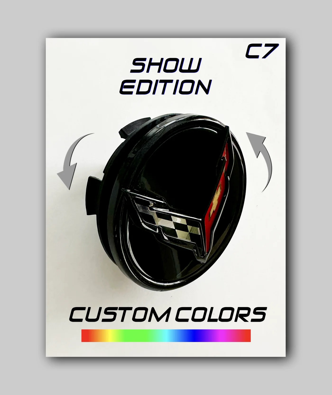2014 - 2019 C7 Corvette Floating Center Caps (Set of 4) Custom Colors - Show Edition
