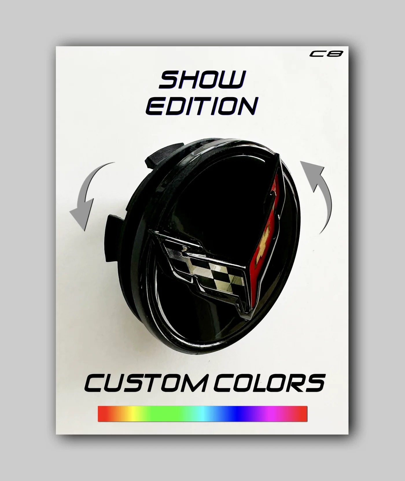 2020+ Corvette C8 Floating Center Caps - Custom Colors - Show Edition