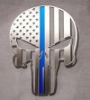 Stainless Steel American Pride Patriot Skull Emblem 6" 1Pc 