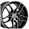 C7 Z51 Style Wheel Set Satin Black W/Machined Face For 2005-2013 Corvette