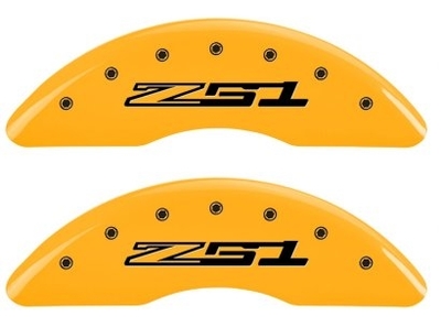 C7 Corvette Caliper Covers with Z51 Logo Yellow Powder Coat